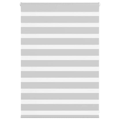 vidaXL Zebra Blind Light Grey 105x100 cm Fabric Width 100.9 cm Polyester