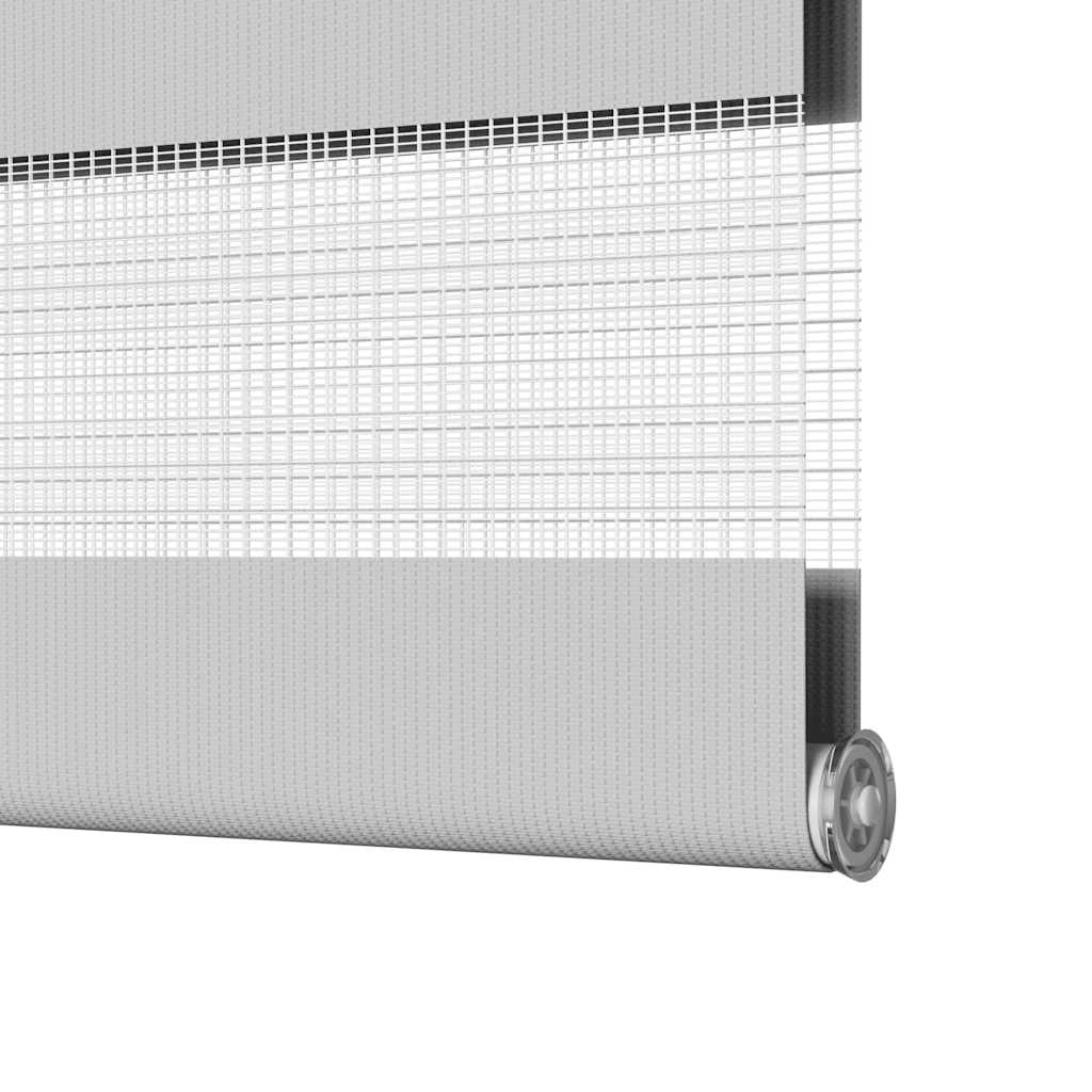 vidaXL Zebra Blind Light Grey 115x100 cm Fabric Width 110,9 cm Polyester