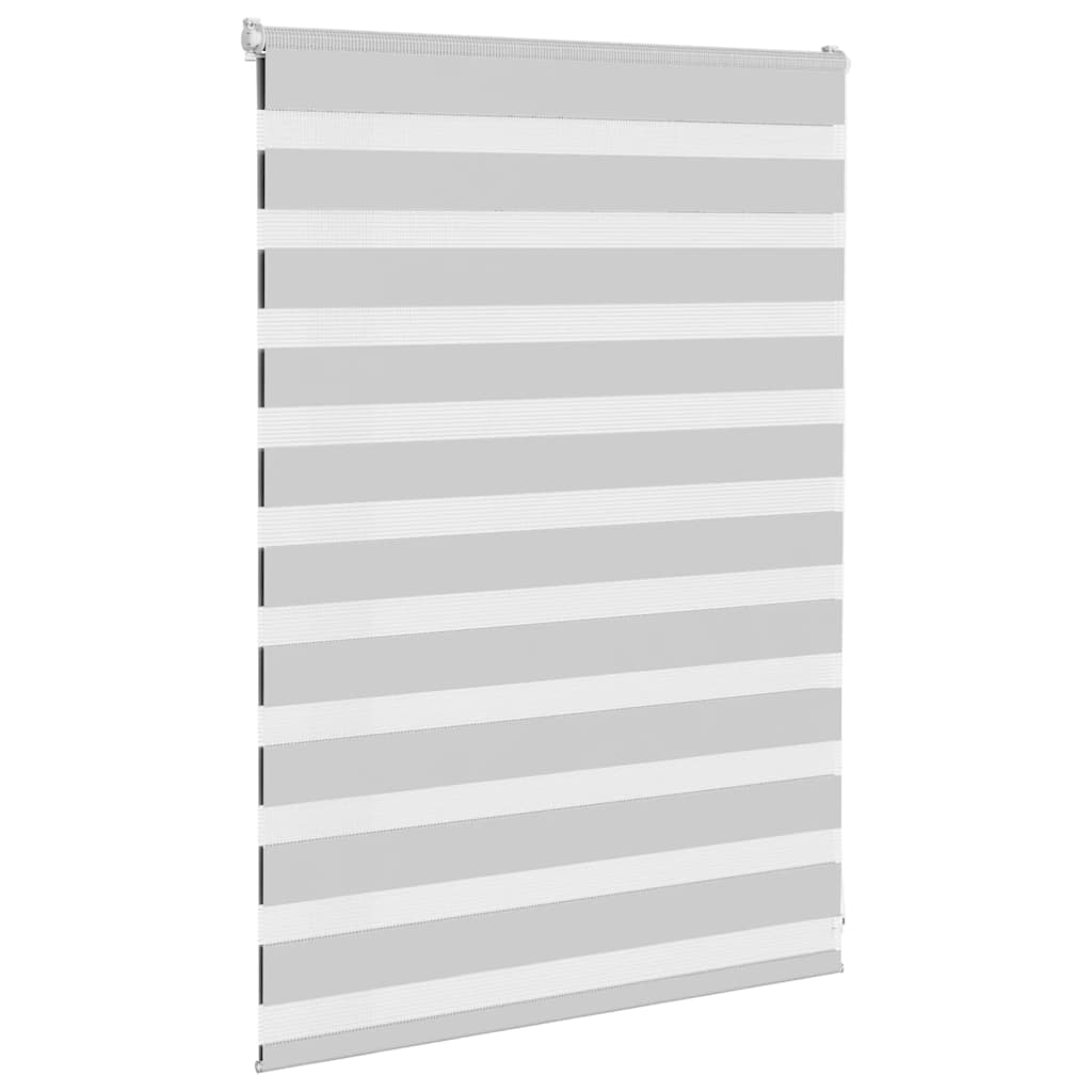 vidaXL Zebra Blind Light Grey 115x100 cm Fabric Width 110,9 cm Polyester