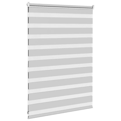 vidaXL Zebra Blind Light Grey 115x100 cm Fabric Width 110,9 cm Polyester