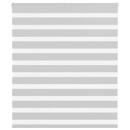 vidaXL Zebra Blind Light Grey 130x100 cm Fabric Width 125.9 cm Polyester