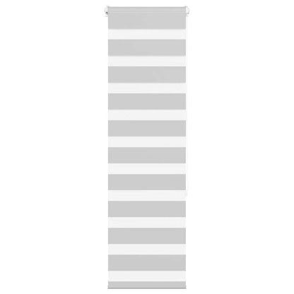 vidaXL Zebra Blind Light Grey 40x150 cm Fabric Width 35.9 cm Polyester