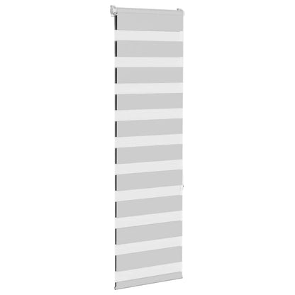 vidaXL Zebra Blind Light Grey 45x150 cm Fabric Width 40,9 cm Polyester