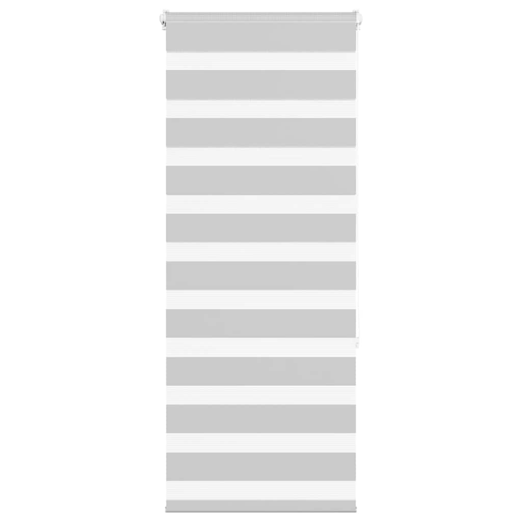 vidaXL Zebra Blind Light Grey 55x150 cm Fabric Width 50.9 cm Polyester