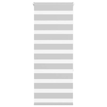 vidaXL Zebra Blind Light Grey 55x150 cm Fabric Width 50.9 cm Polyester