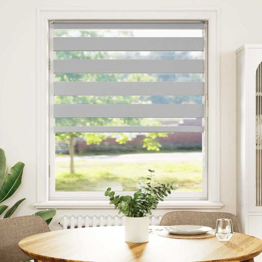 vidaXL Zebra Blind Light Grey 95x150 cm Fabric Width 90,9 cm Polyester