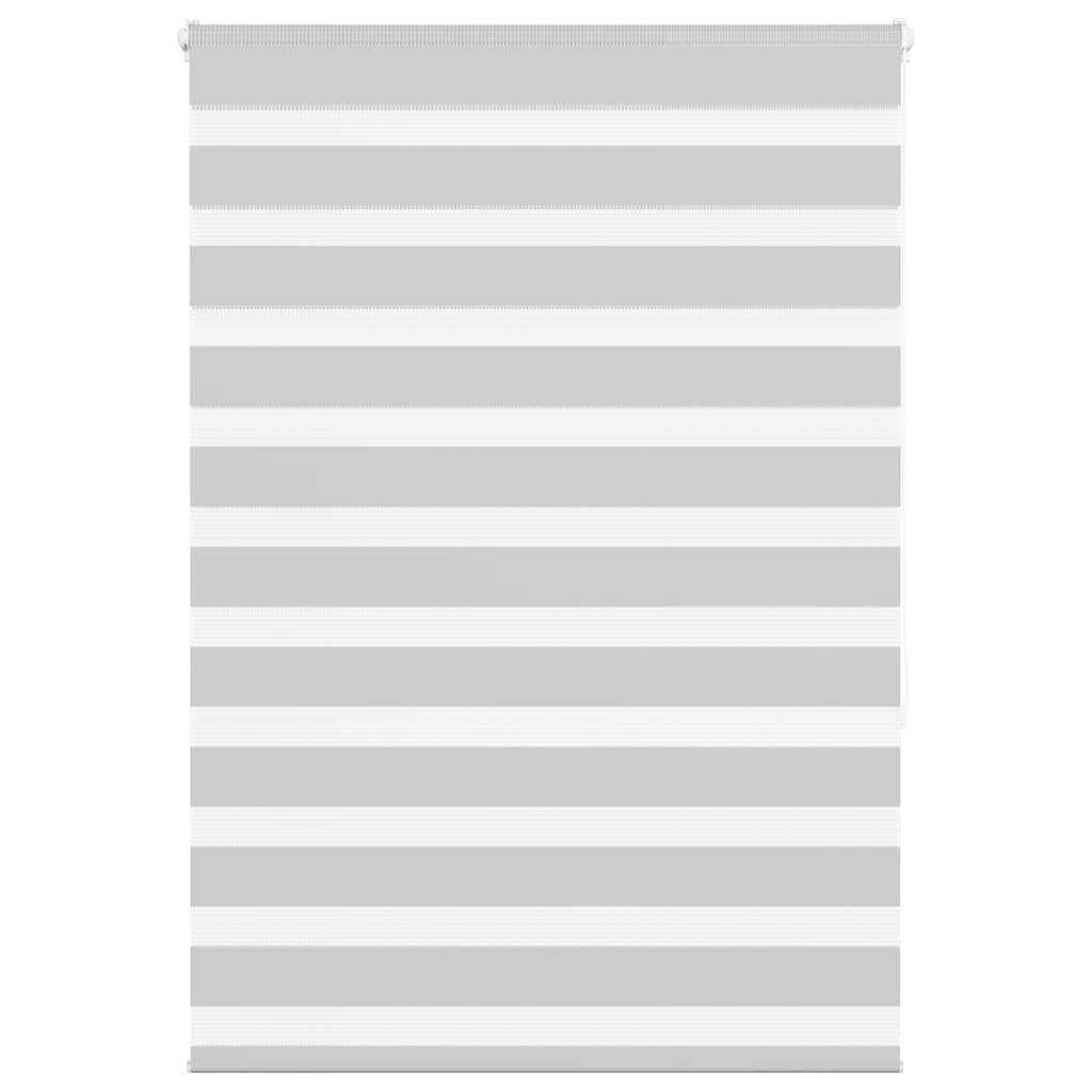 vidaXL Zebra Blind Light Grey 100x150 cm Fabric Width 95.9 cm Polyester