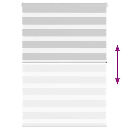 vidaXL Zebra Blind Light Grey 110x150cm Fabric Width 105.9cm Polyester