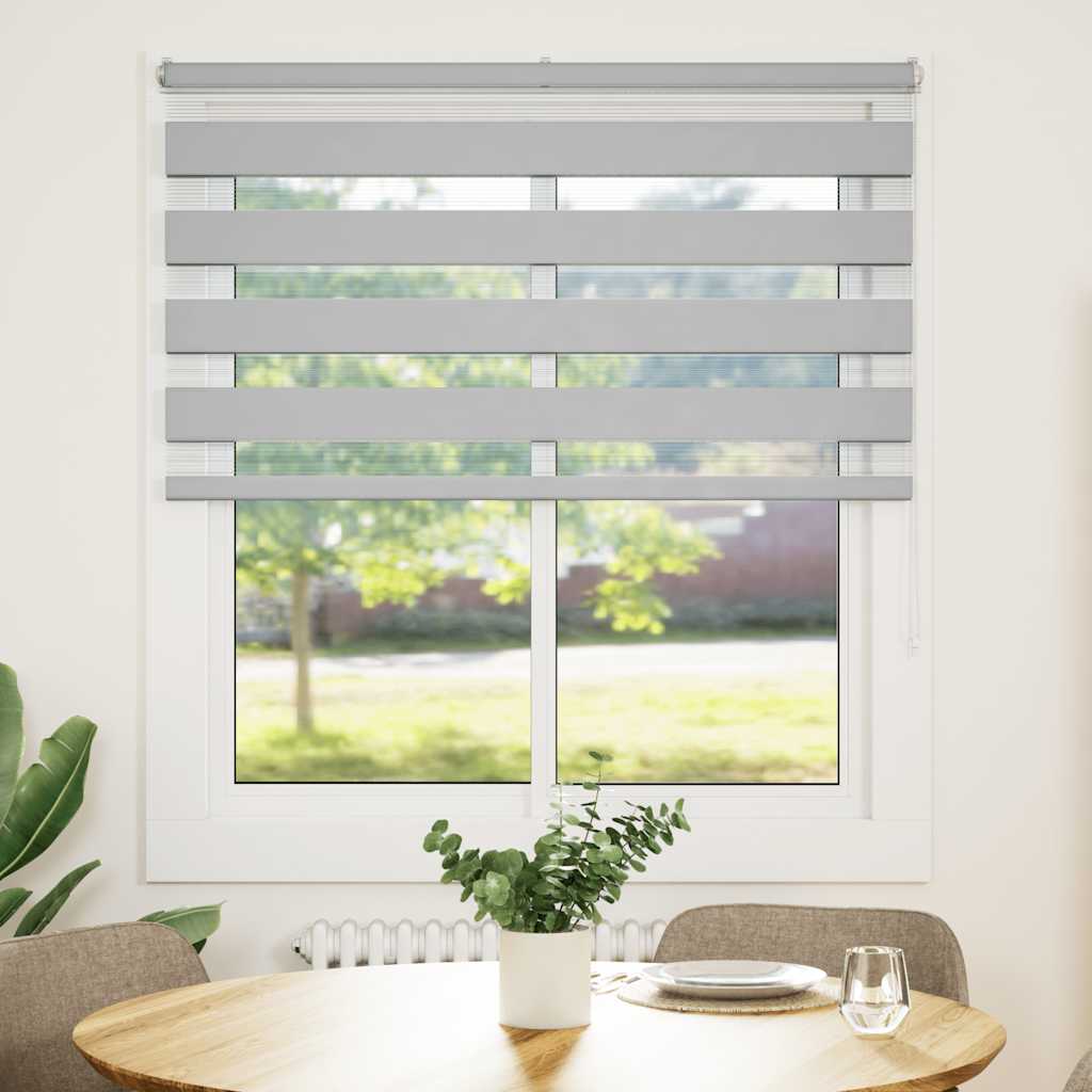 vidaXL Zebra Blind Light Grey 120x150cm Fabric Width 115.9cm Polyester
