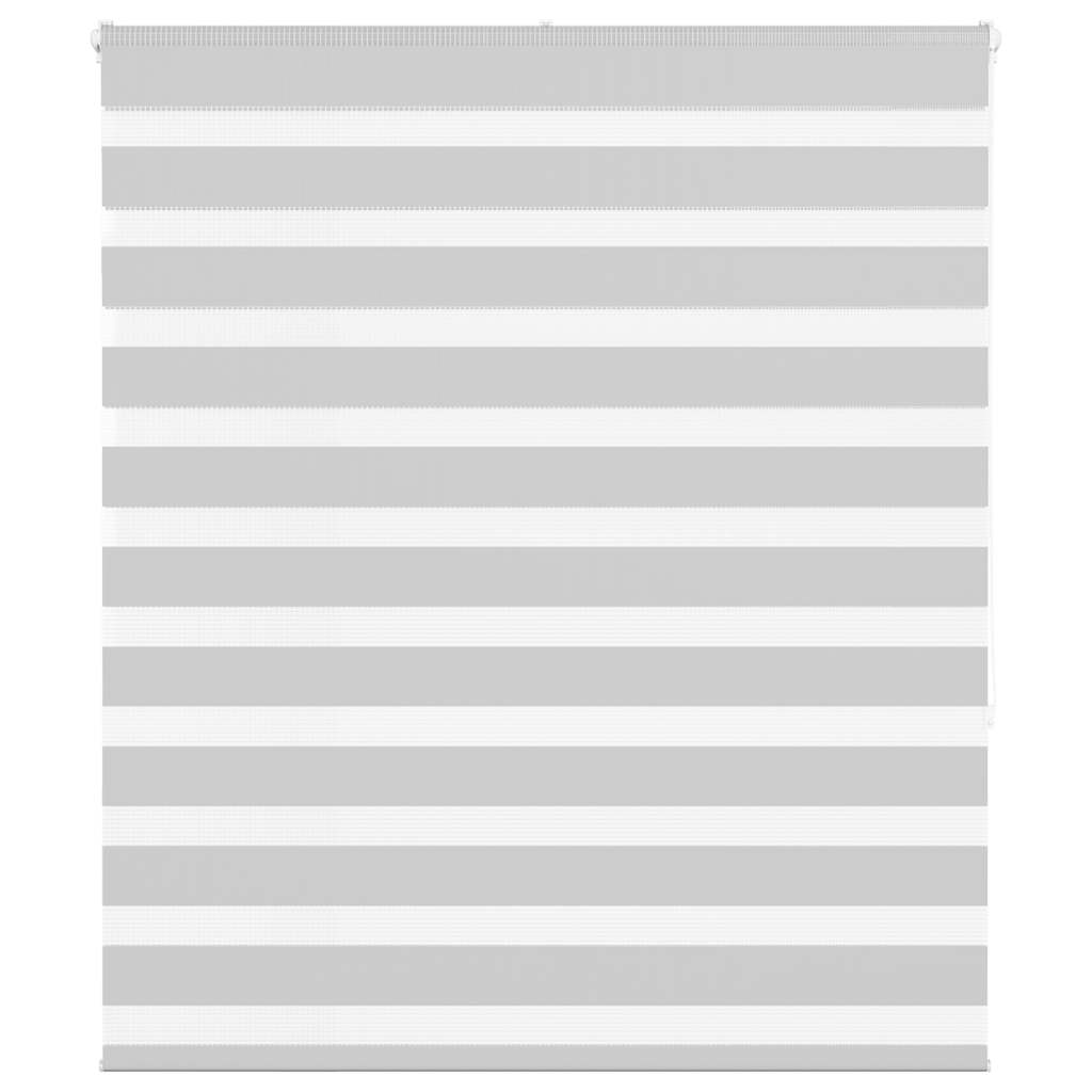 vidaXL Zebra Blind Light Grey 125x150 cm Fabric Width 120.9 cm Polyester