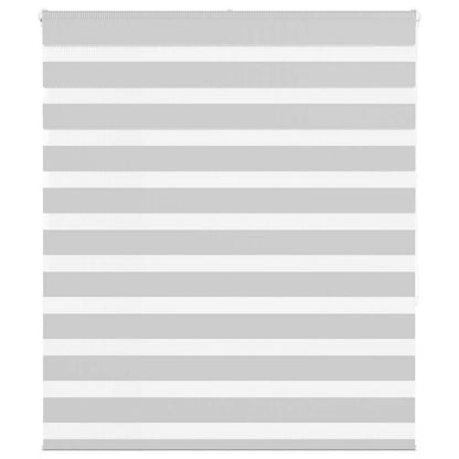 vidaXL Zebra Blind Light Grey 125x150 cm Fabric Width 120.9 cm Polyester