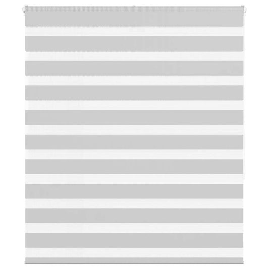 vidaXL Zebra Blind Light Grey 135x150 cm Fabric Width 130.9 cm Polyester