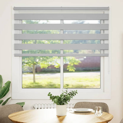 vidaXL Zebra Blind Light Grey 140x150cm Fabric Width 135.9cm Polyester