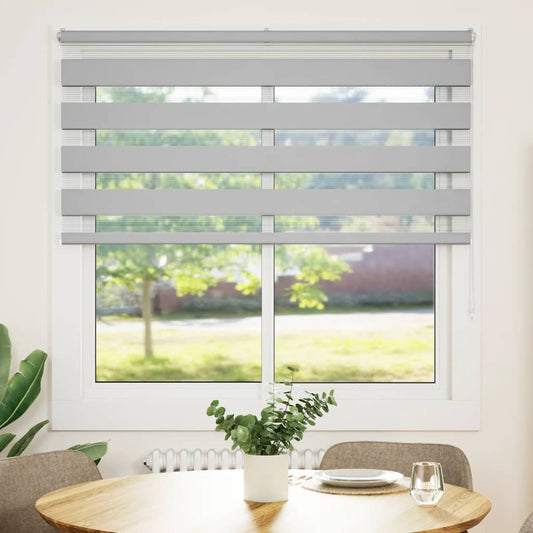 vidaXL Zebra Blind Light Grey 140x150cm Fabric Width 135.9cm Polyester