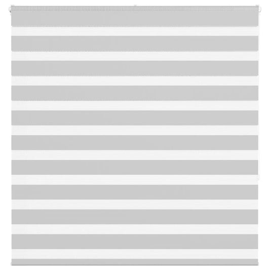 vidaXL Zebra Blind Light Grey 145x150 cm Fabric Width 140.9 cm Polyester