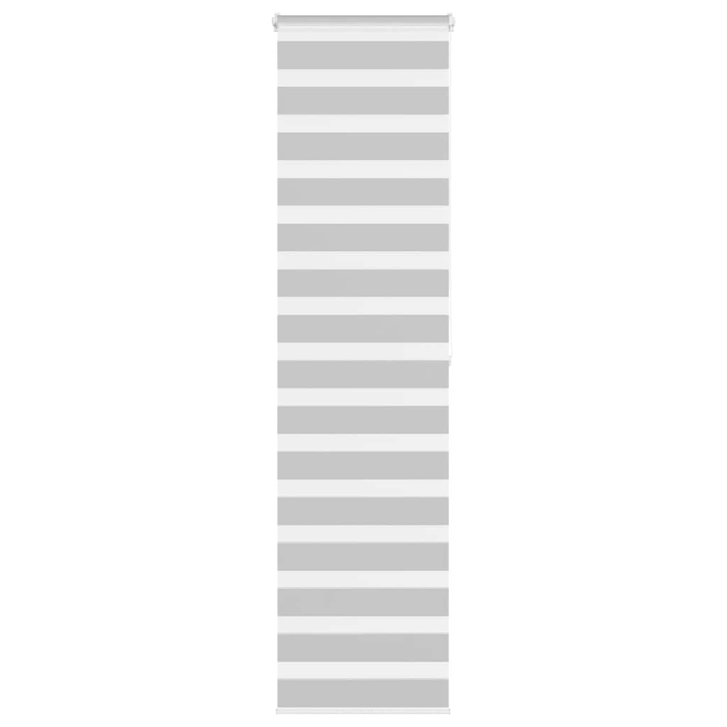 vidaXL Zebra Blind Light Grey 65x200 cm Fabric Width 60,9 cm Polyester