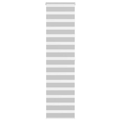 vidaXL Zebra Blind Light Grey 65x200 cm Fabric Width 60,9 cm Polyester