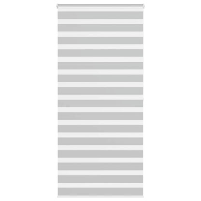 vidaXL Zebra Blind Light Grey 110x200 cm Fabric Width 105.9 cm Polyester