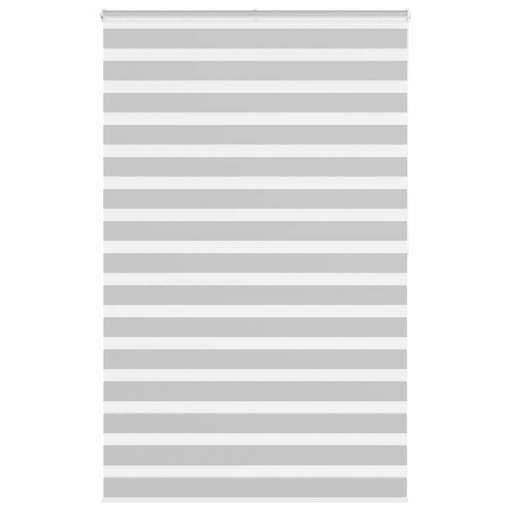 vidaXL Zebra Blind Light Grey 145x200 cm Fabric Width 140.9 cm Polyester