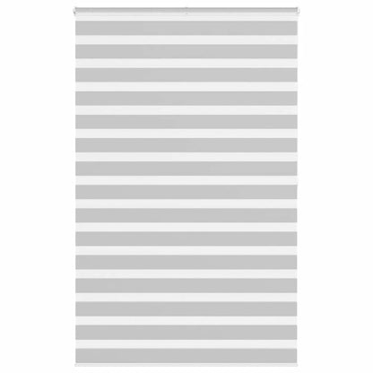 vidaXL Zebra Blind Light Grey 145x200 cm Fabric Width 140.9 cm Polyester