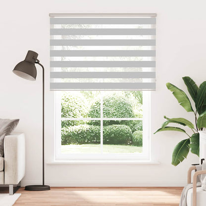 vidaXL Zebra Blind Light Grey 155x200 cm Fabric Width 150.9 cm Polyester