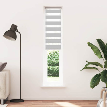 vidaXL Zebra Blind Light Grey 45x230 cm Fabric Width 40,9 cm Polyester