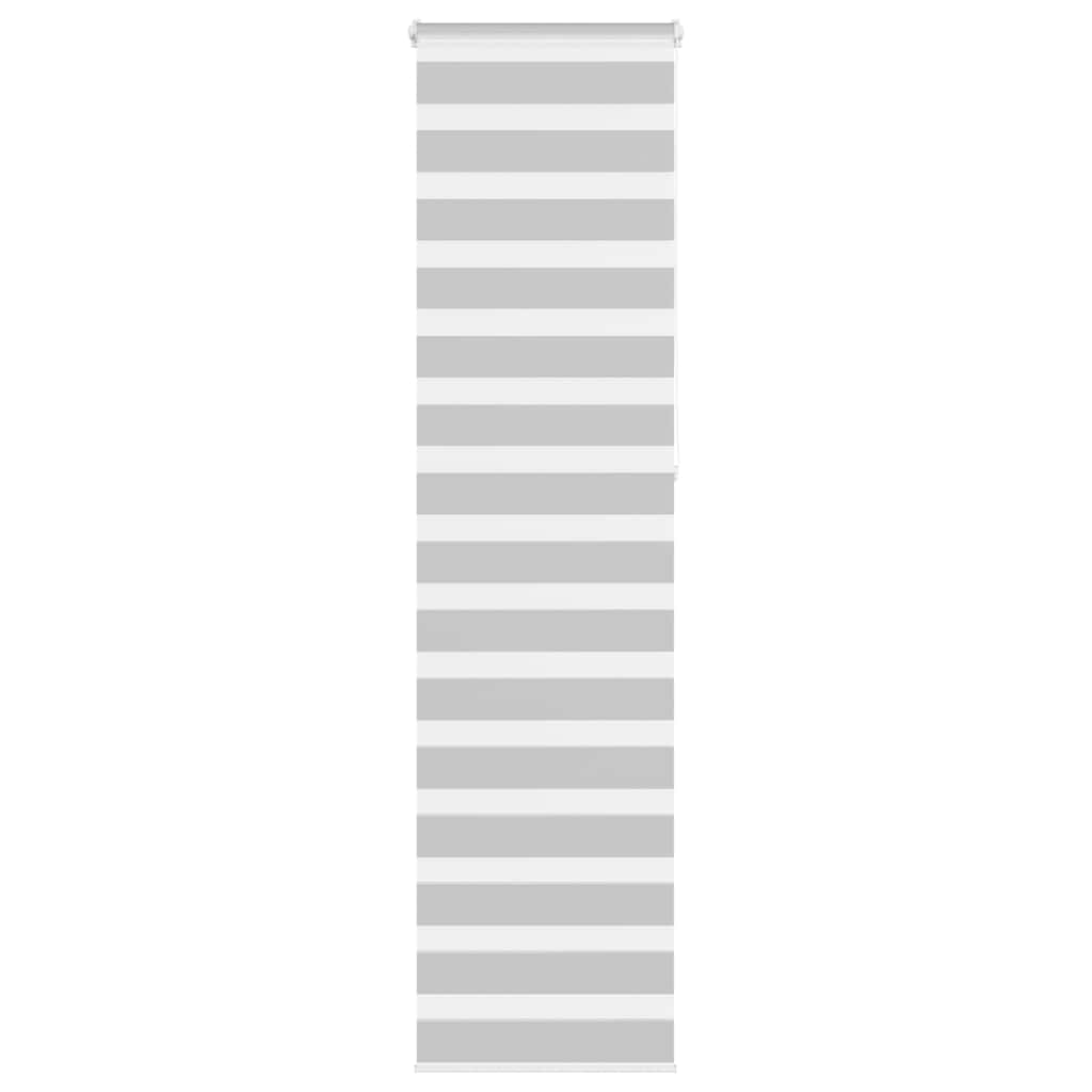 vidaXL Zebra Blind Light Grey 55x230 cm Fabric Width 50.9 cm Polyester
