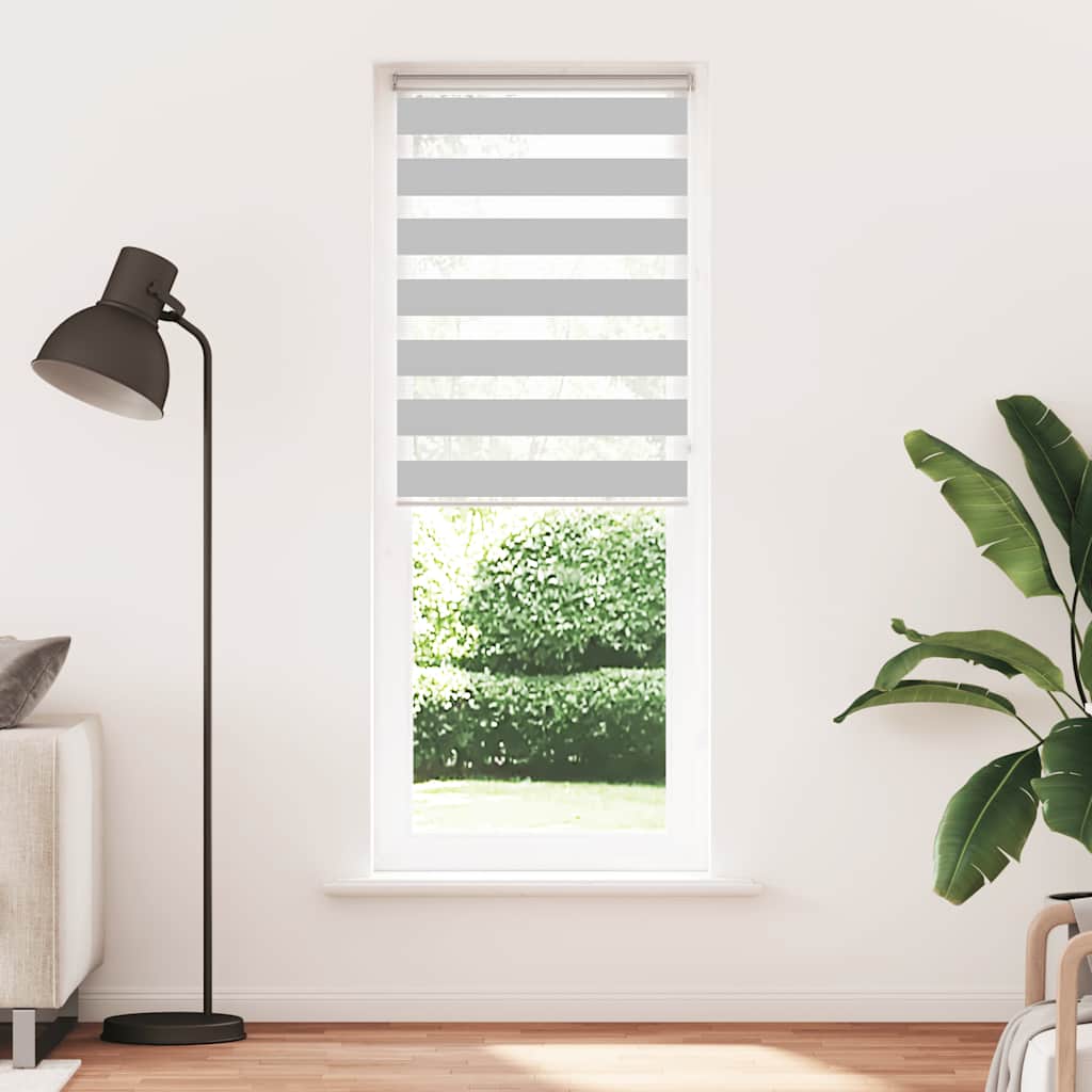 vidaXL Zebra Blind Light Grey 80x230 cm Fabric Width 75,9 cm Polyester