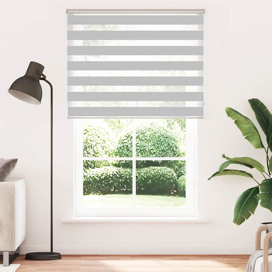 vidaXL Zebra Blind Light Grey 140x230cm Fabric Width 135.9cm Polyester