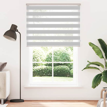 vidaXL Zebra Blind Light Grey 145x230cm Fabric Width 140.9cm Polyester