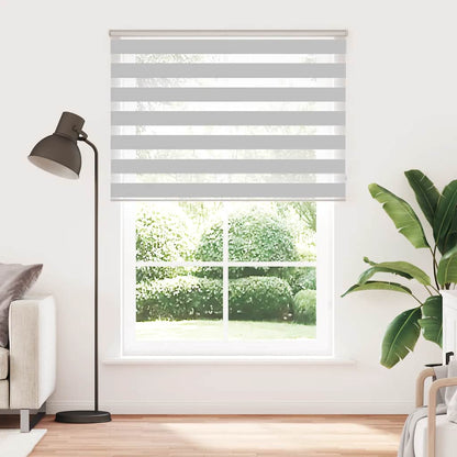vidaXL Zebra Blind Light Grey 155x230cm Fabric Width 150.9cm Polyester