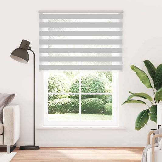 vidaXL Zebra Blind Light Grey 160x230cm Fabric Width 155.9cm Polyester