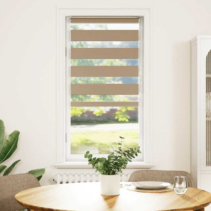 vidaXL Zebra Blind Sand Brown 55x100 cm Fabric Width 50,9 cm Polyester