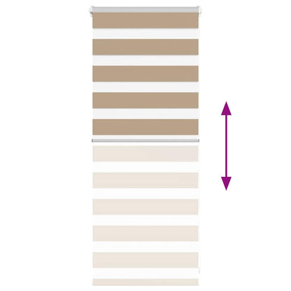vidaXL Zebra Blind Sand Brown 55x100 cm Fabric Width 50.9 cm Polyester