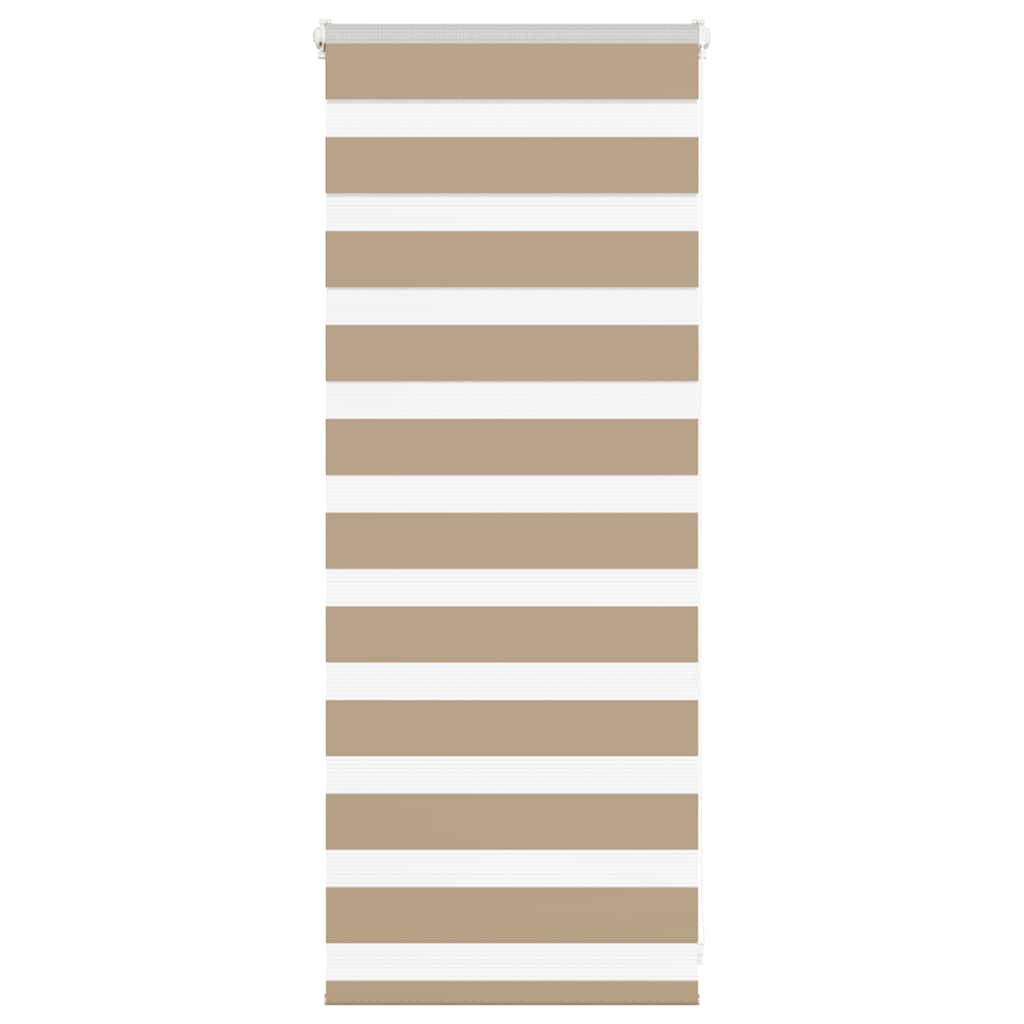 vidaXL Zebra Blind Sand Brown 65x100 cm Fabric Width 60,9 cm Polyester