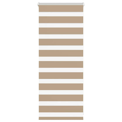 vidaXL Zebra Blind Sand Brown 65x100 cm Fabric Width 60,9 cm Polyester