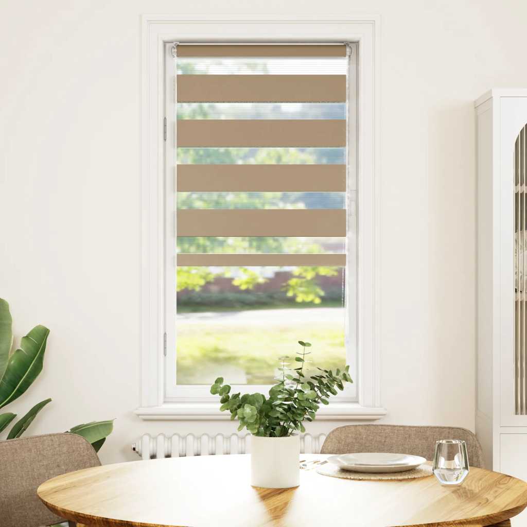 vidaXL Zebra Blind Sand Brown 65x100 cm Fabric Width 60,9 cm Polyester