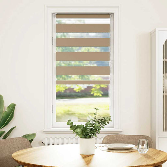 vidaXL Zebra Blind Sand Brown 65x100 cm Fabric Width 60,9 cm Polyester