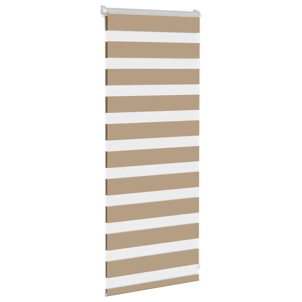 vidaXL Zebra Blind Sand Brown 65x100 cm Fabric Width 60,9 cm Polyester