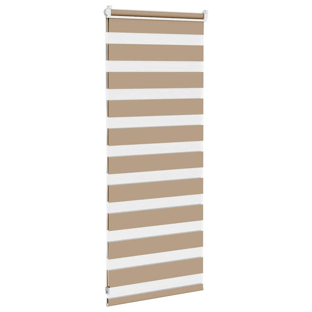 vidaXL Zebra Blind Sand Brown 65x100 cm Fabric Width 60,9 cm Polyester
