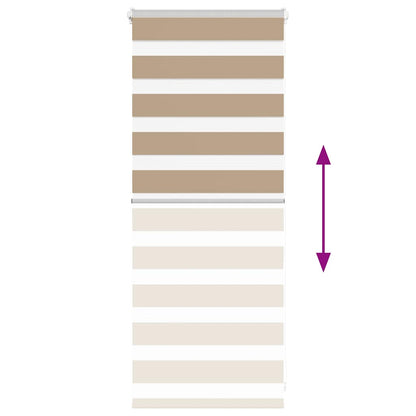 vidaXL Zebra Blind Sand Brown 65x100 cm Fabric Width 60.9 cm Polyester