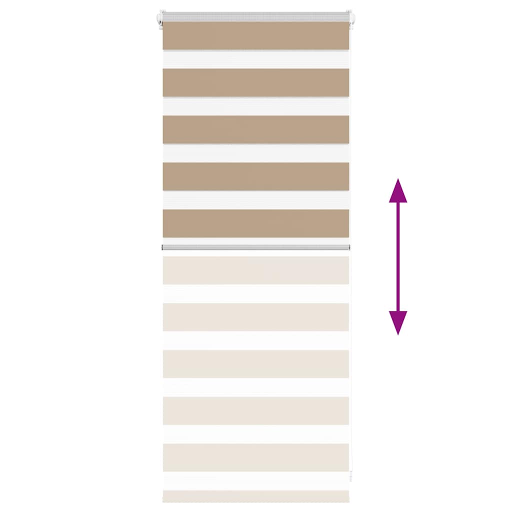 vidaXL Zebra Blind Sand Brown 65x100 cm Fabric Width 60,9 cm Polyester