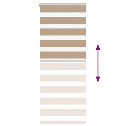 vidaXL Zebra Blind Sand Brown 65x100 cm Fabric Width 60,9 cm Polyester
