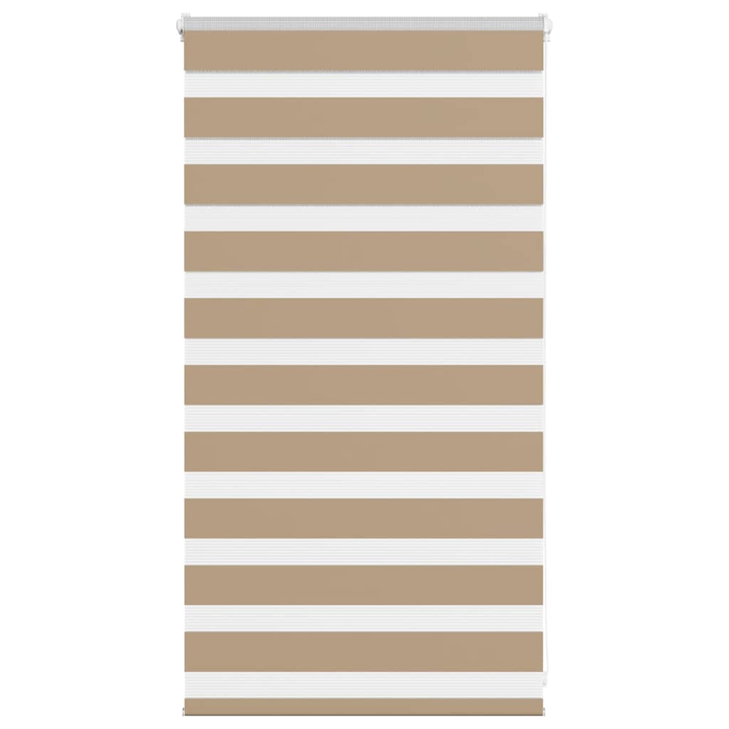 vidaXL Zebra Blind Sand Brown 85x100 cm Fabric Width 80.9 cm Polyester