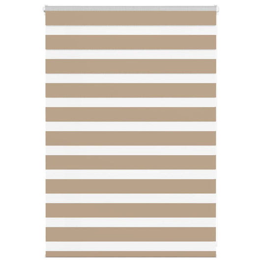vidaXL Zebra Blind S& Brown 100x100 cm Fabric Width 95.9 cm Polyester