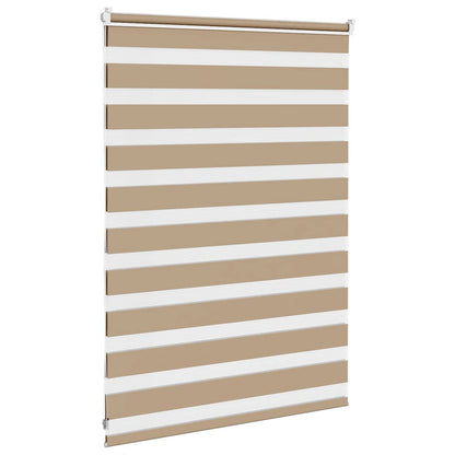 vidaXL Zebra Blind S& Brown 100x100 cm Fabric Width 95.9 cm Polyester