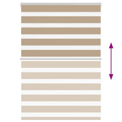 vidaXL Zebra Blind S& Brown 100x100 cm Fabric Width 95.9 cm Polyester