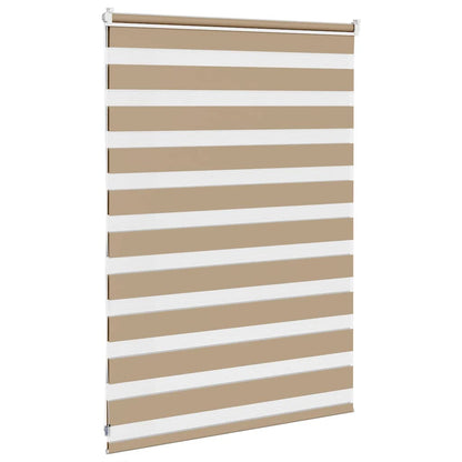 vidaXL Zebra Blind Sand Brown 110x100 cm Fabric Width 105.9 cm