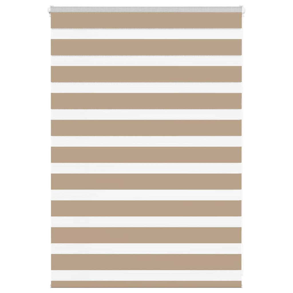 vidaXL Zebra Blind Sand Brown 115x100 cm Fabric Width 110.9 cm Polyester