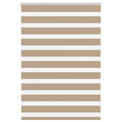 vidaXL Zebra Blind Sand Brown 115x100 cm Fabric Width 110.9 cm Polyester